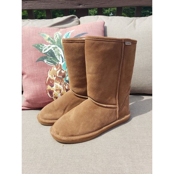 BearPaw Suede Leather Shearling Lined Brown Boots size 11 - Picture 1 of 12